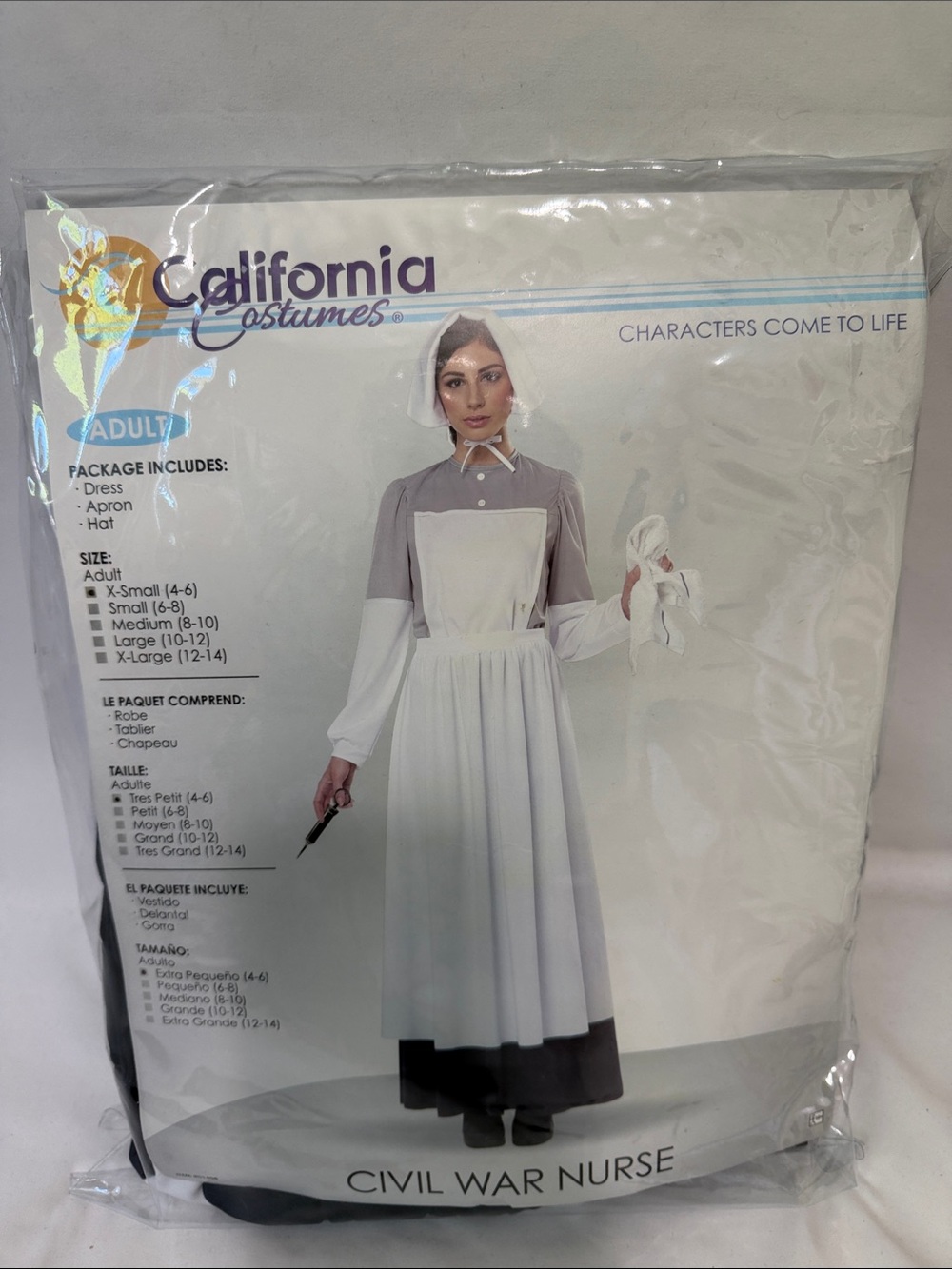 California Costumes Civil War Nurse Outfit - White, Gray & Black